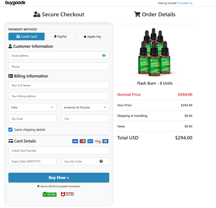 BariSlend Order Page